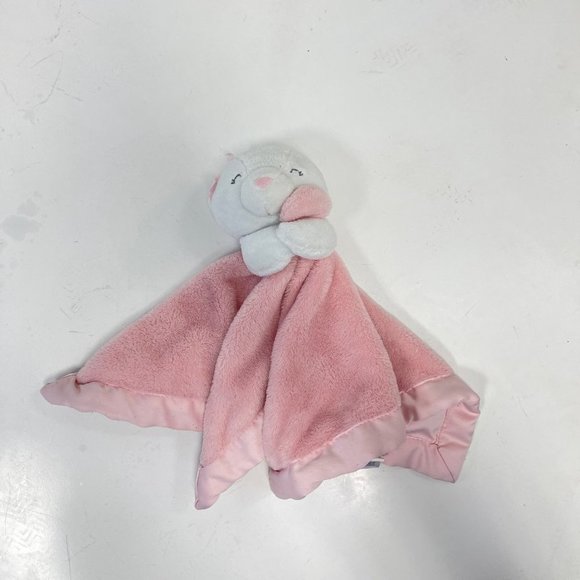 Carter’s Pink Kitty Security Blanket Lovey with Satin Trim - Picture 2 of 6